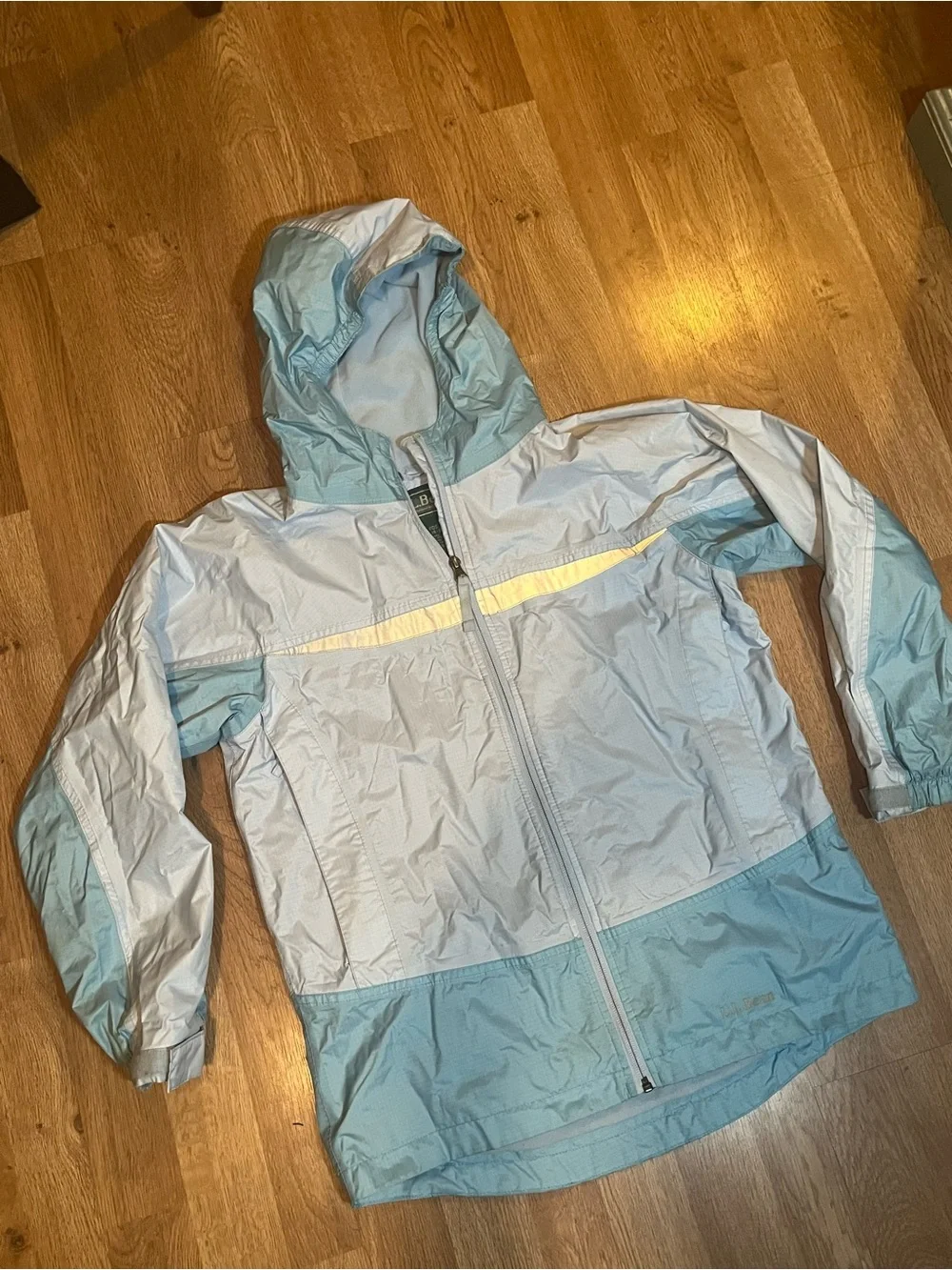 Light Blue Hooded Kids Windbreaker Jacket